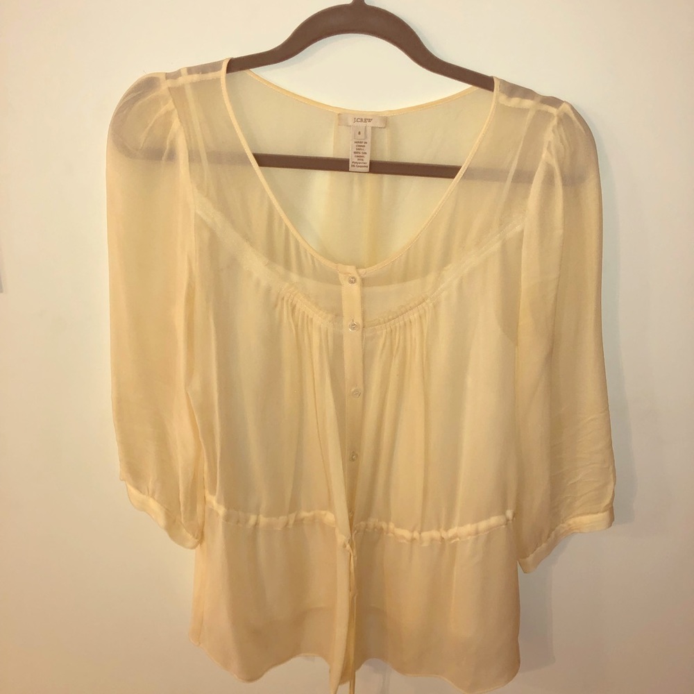 J. Crew off white blouse with slip
